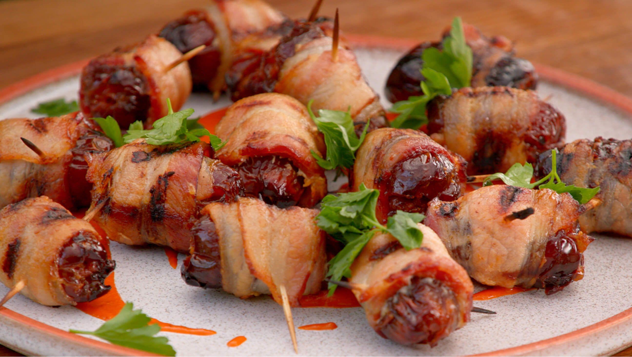 Bacon-Wrapped Chorizo & Cheese Stuffed Dates