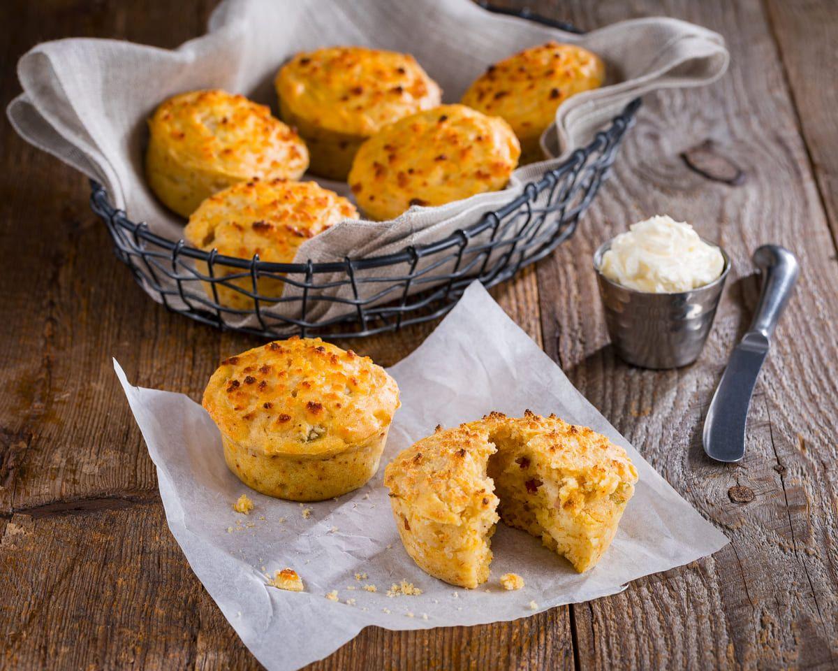 Ham & Cheese Stuffed Masa Muffins