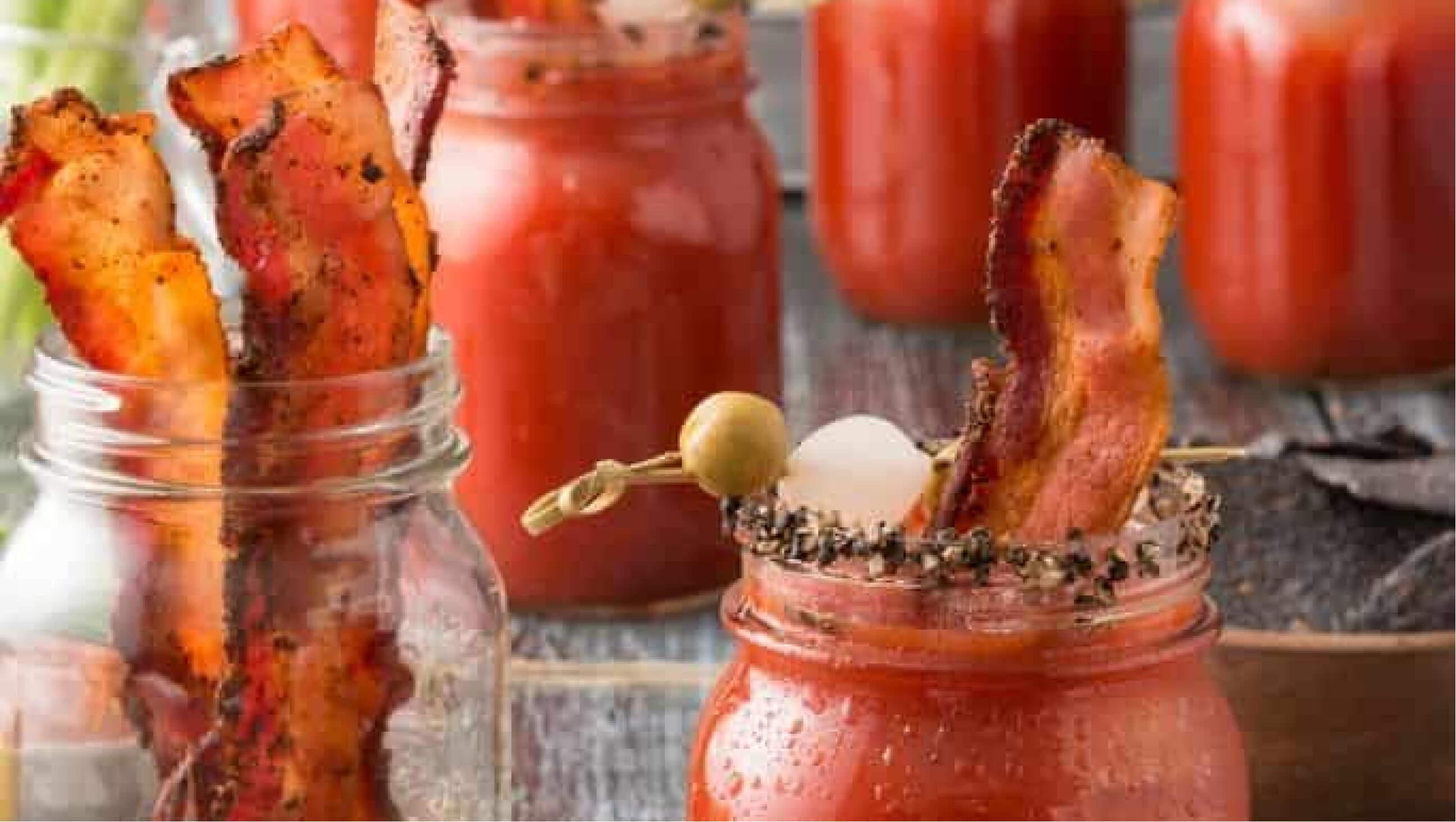 Tomato Juice with Caramelized Bacon