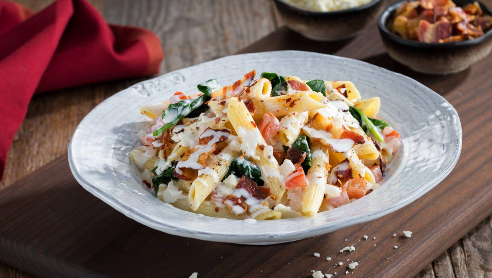 Bacon, Tomato & Spinach Pasta